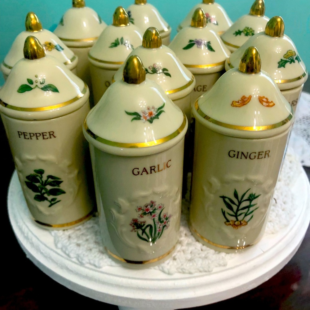 Set of 12 Lenox Porcelain spice jars
